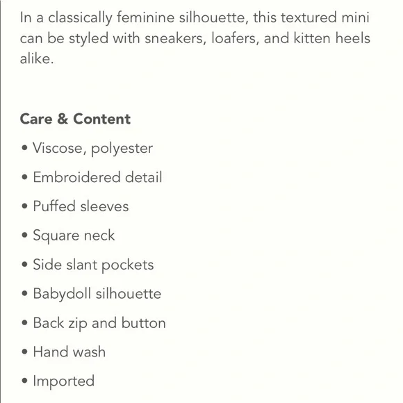 ✨ Anthropologie Jane Textured Babydoll Dress Sz 8 - Picture 6 of 7